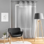 Panneau a oeillets 140 x 240 cm effet lin tisse fantaisie everest Gris