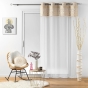 Voilage a oeillets 140 x 240 cm voile sablé + pompon Sundore
