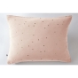 Taie d'oreiller gaze de coton brodée fil or 50 x 70 cm Gaia Chic Rose