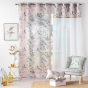 Panneau a oeillets 140 x 240 cm voile sable+top imprime+jute alissia top Rose