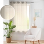 Voilage a oeillets 140 x 180 cm voile tisse carlin Beige