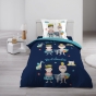 Pack parure de couette enfant Clovis 140 x 200 cm + drap housse 90 x 190 x 30 Blanc