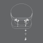 Abattant wc charnieres metal 37.5 x 46 cm mdf imprime kelly Blanc