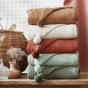 poncho enfant mixte 2/5 ans gaze de coton unie gaïa terracotta