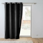 Rideau isolant thermique a oeillets 140 x 260 cm isolant/velours relief Polarchic Noir