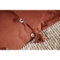 Housse de couette double gaze de coton 240x220 cm 2 taies Terracotta/Safran