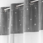Voilage grande hauteur a oeillets 140 x 280 cm Velours phosphorescent Moonlight Gris