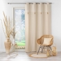 Lot de 2 rideaux tamisant en coton 140 x 240 cm + pompons Rafina Or