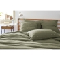 Taie d'oreiller gaze de coton brodée fil or 50 x 70 cm Gaia Chic Romarin