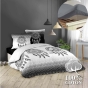 Pack housse de couette 220x240 cm Attrape reves + drap housse 140x190 Gris