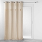 Lot de 2 rideaux tamisant en coton 140 x 240 cm + pompons Rafina Or