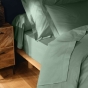 Drap plat 1 pers. 180 x 290 cm coton 57 fils Lina Sauge