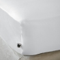Pack Housse de couette 260 x 240 cm bambou de satin 120 fils Salomé + Drap housse 160 x 200 cm Blanc