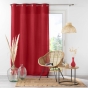 Rideau uni a oeillets 140 x 260 cm microfibre Absolu Rouge