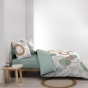 Housse de couette 200 x 200 cm coton 42 fils + 2 taies Lunabella blanc