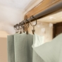 Rideau ajustable + 8 anneaux pince gaze de coton 140 x 300 cm vert d'eau