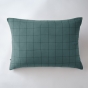 Taie d'oreiller gaze de coton tissée  50 x 70 cm Gaia Match Bleu canard