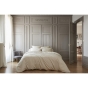 Pack Housse de couette 240 x 220 cm bambou de satin 120 fils Salomé + Drap housse 140 x 190 cm  Naturel