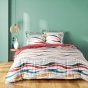 Housse de couette 240 x 220 cm polycoton  52 fils + 2 taies Vagueline rouge