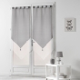 Paire pompon passants 2 x 60 x 160 cm voile bicolore duo Blanc/Gris