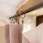 Rideau ajustable + 8 anneaux pince gaze de coton 140 x 300 cm guimauve Rose