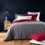 Taie de traversin 85 x 185 cm uni 57 fils lina  +point bourdon Noir