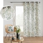 Rideau a oeillets 140 x 260 cm polyester/lin imprime Palmiflore