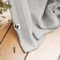 Rideau ajustable + 8 anneaux pince gaze de coton 140 x 300 cm Gris clair