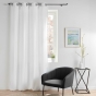 Rideau tamisant 135 x 260 cm velours uni Novana Blanc