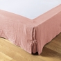 Cache-sommier gaze de coton luxe 90 x 190 cm Gaia Rose pêche