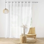 Lot de 2 voilages grande largeur à œillets 300 x 240 cm - Effet lin tissé Haltona Blanc
