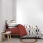 Parure 3 p. 240 x 220 cm polycoton  52 fils Vagueline Rouge