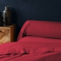 Taie de traversin 85 x 185 cm uni 57 fils lina  +point bourdon Marsala