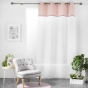 Voilage a oeillets 137 x 240 cm voile sablé + haut coton Jolibel Rose