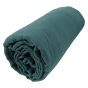 Pack Parure de couette 140x200 cm + Drap housse 90x190 + 1 taie Gaze de coton Bio Bleu canard