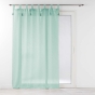 Voilage à passants + pompons 140 x 240 cm polyester effet lin Dalila Sauge