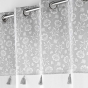 Lot de 2 rideaux a oeillets 140 x 240 cm poly-coton + pompons Flavie Gris