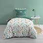 Pack housse de couette enfant Dina 140 x 200 cm + drap housse Sauge