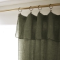 Rideau ajustable + 8 anneaux pince 140 x 270 cm lin lavé français luxe soline Vert kaki