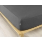 Drap housse flanelle chaude 90x 190 cm Bonnet 30 cm Candice Anthracite