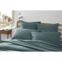 Taie d'oreiller gaze de coton tissée  50 x 70 cm Gaia Match Bleu canard