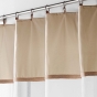 Lot de 2 Voilages à anneau 140 x 240 cm en polycoton sablé + jute Leana Beige