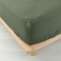 Drap housse 2 personnes 160 x 200 cm double gaze coton 57 fils Angelia Kaki