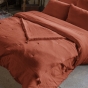Bout de lit double gaze de coton à pompons 90 x 200 cm Gaia Terracotta