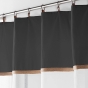 Lot de 2 Voilages à anneau 140 x 240 cm en polycoton sablé + jute Leana Noir