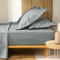 Drap housse 1 personne 90 x 190 cm coton bio 57 fils biolina Gris