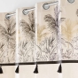 Lot de 2 Rideaux a oeillets 140 x 240 cm  polycoton + pompons  Papaya