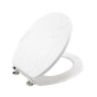 Abattant wc charnieres metal 37.5 x 46 cm mdf effet bois strata Blanc