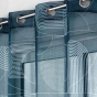 Voilage a oeillets 140 x 280 cm voile sablé imprimé Esquisse Bleu