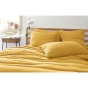 Taie d'oreiller brodée en gaze de coton 60 x 60 cm Gaïa Boho Jaune safran